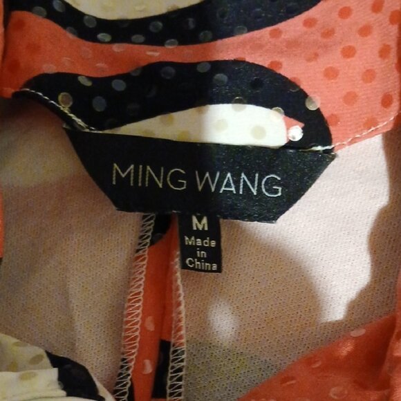 Ming Wang Pink and Black Abstract Blouse - Picture 2 of 2